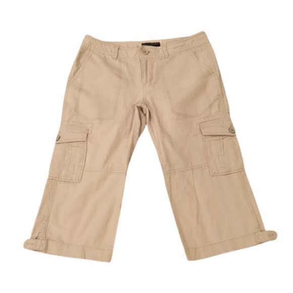 [Banana Republic] Khaki Cargo Capris - Size 2P - Picture 1 of 9